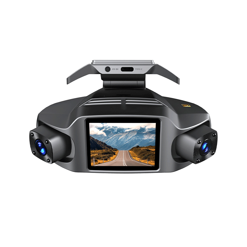 4 Channel Driving Recorder - front 2K and 1080P for Two Interior and One Rear Camera | 360°Full Protection | Interior Adjustable Lens