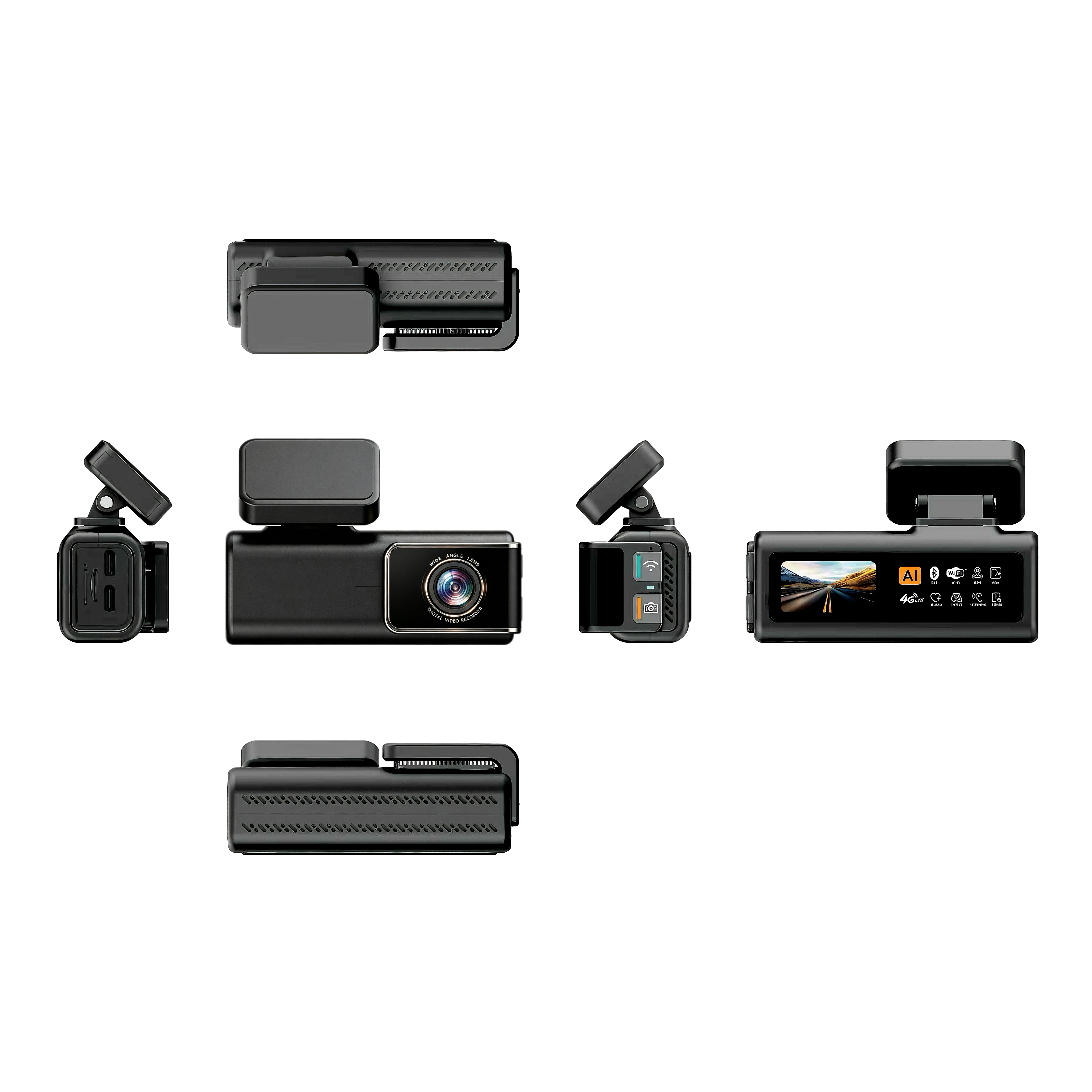 T231 4G Cloud Dashcam with 1.41” Screen: 2.5K Ultra-HD | Real-time Display | Built-in GPS | Manufacturer Factory | OEM ODM | CAT1 | Fleet Management